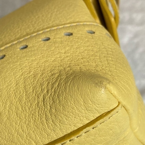 Coach vintage y2k yellow leather hamptons mini bag baguette 5052 - Picture 8 of 11